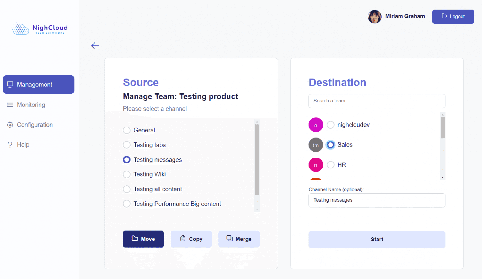 NighCloud Microsoft Teams Migration Tool